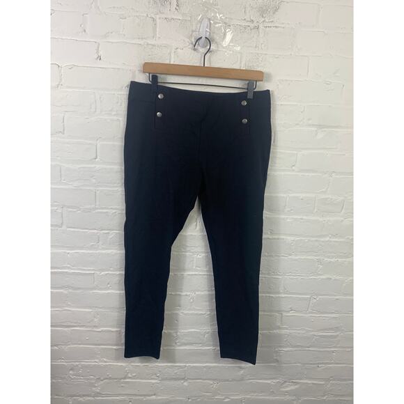 Ann Taylor Women's Loose Fit Tapered Leg Formal Pant Modern Cut Black Size L - Picture 1 of 5